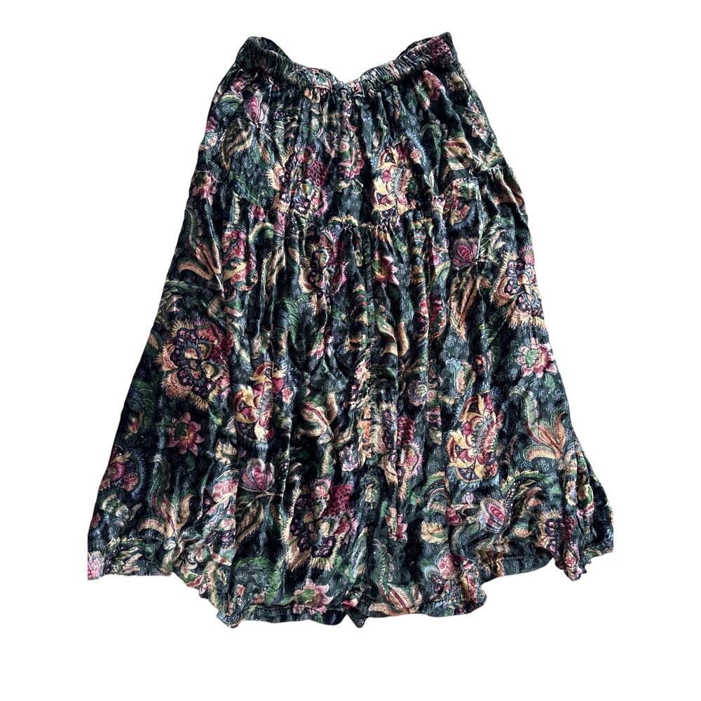 Vintage Handmade Velvet Prairie Skirt 28” Waist Fairycore
